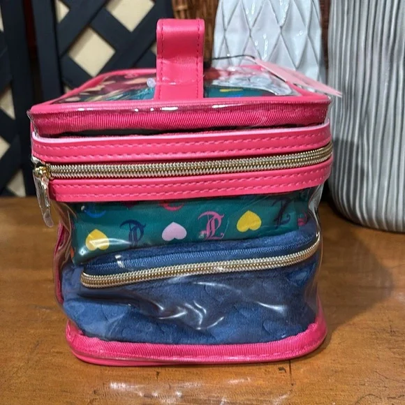 NWT Juicy Couture Women's Four Cosmetic Skincare Toiletry Jewelry Nested Bag - Picture 8 of 9